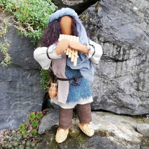 Hirte mit Schafen Erzählfigur 50 cm